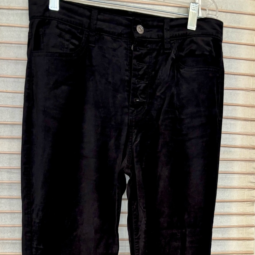 7 For All Mankind Black Velvet Skinny Pants
